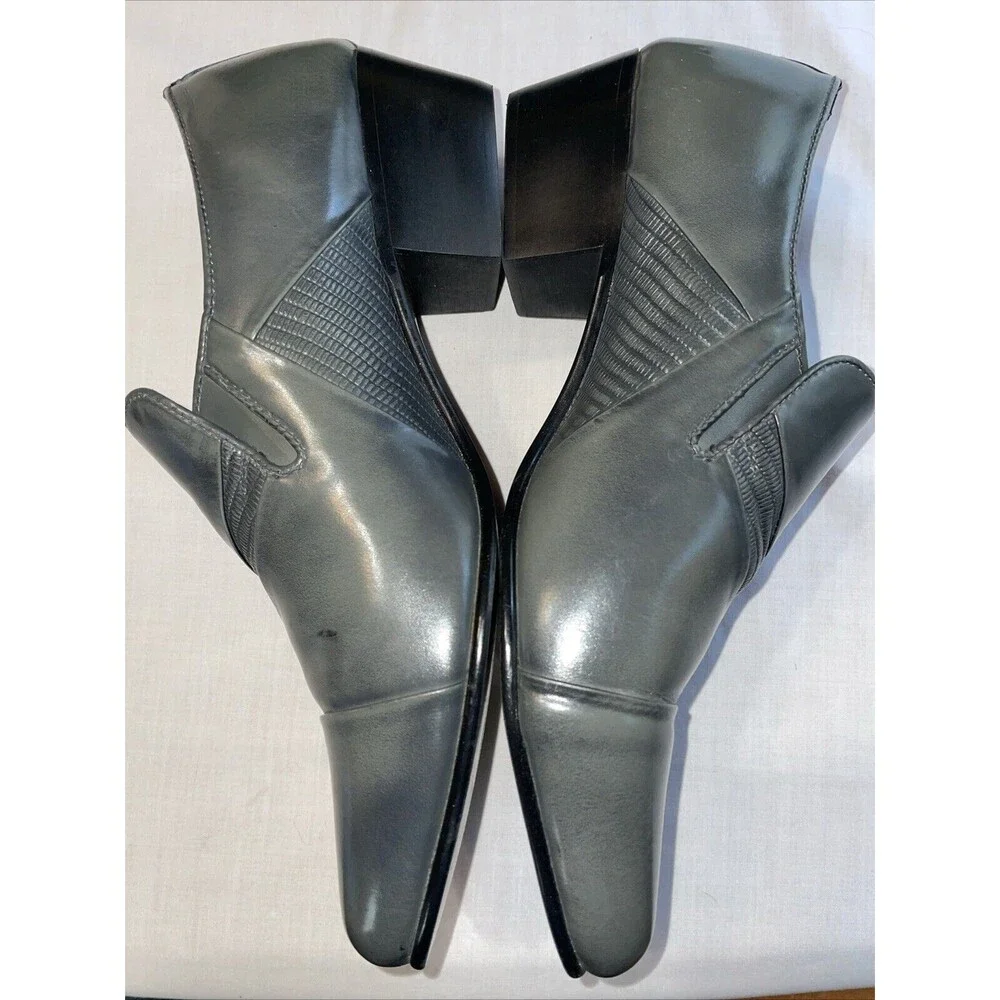 D’italo By Globe Men’s Dress Loafers Size 9.5 M Gray Leather Formal Business